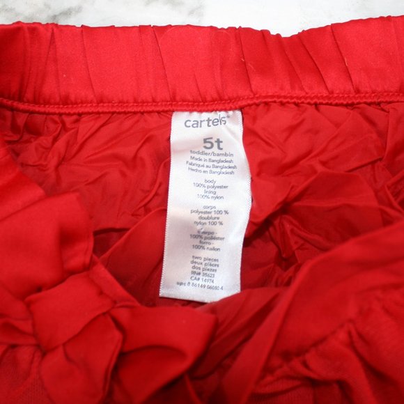 CARTER'S Skirt Ruffle Mesh Layered Tiered Girlycore Balletcore Casual Red 5T - Picture 3 of 9